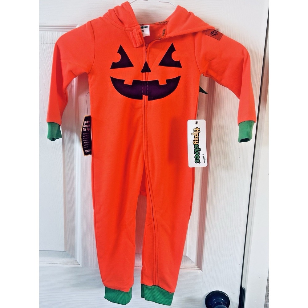 Halloween Pumpkin Costume Tipsy Elves NWT 12 Months Baby New! Hood & Pockets AAA